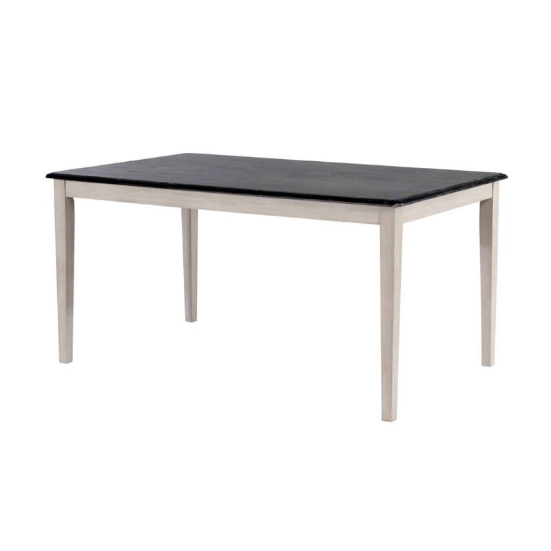 Nova Dining Table, Rectangular, European Black Ash w Antique White 59 Inch image number 4