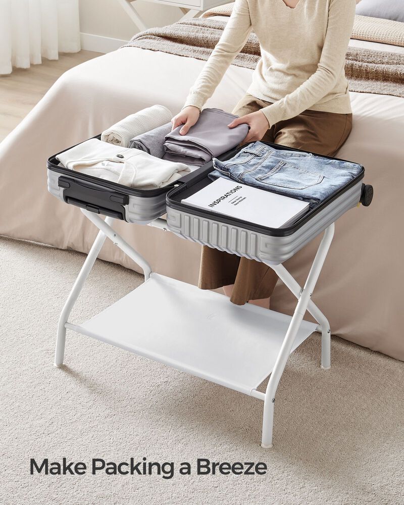 Luggage Rack with Storage Shelf - Practical and Stylish Travel and Storage Solution