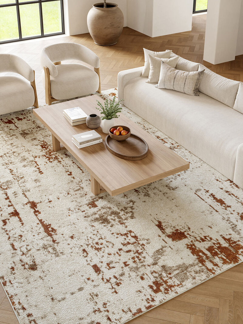 Quarry QUA01 Ivory/Rust 8'10" x 11'10" Rug