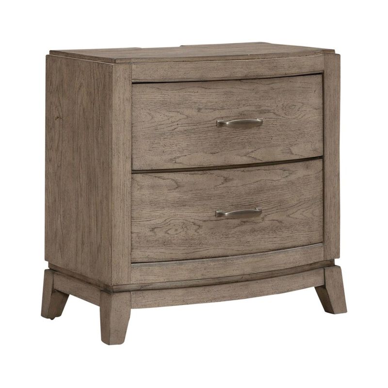 Liberty Furniture Bedroom Nightstand with Charging Station AC, USB-A, USB-C - Burnished Beige Oak image number 0