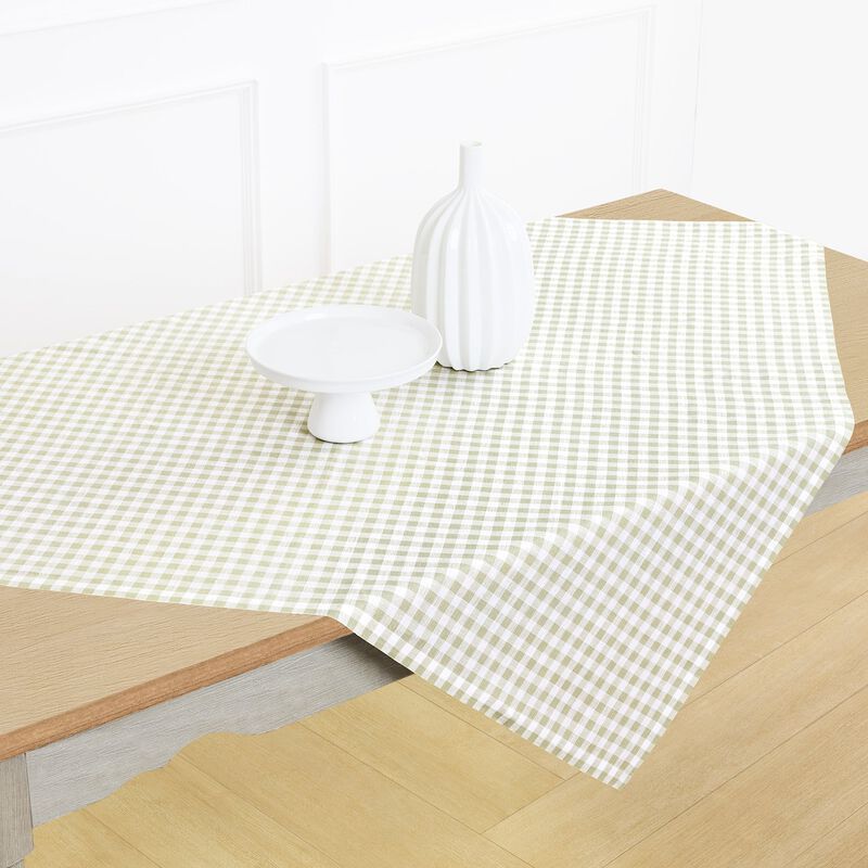 Linen Table Throw - Gingham Check image number 2