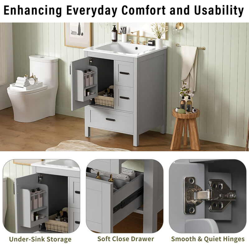 Merax Bathroom Vanity with Ceramic Sink