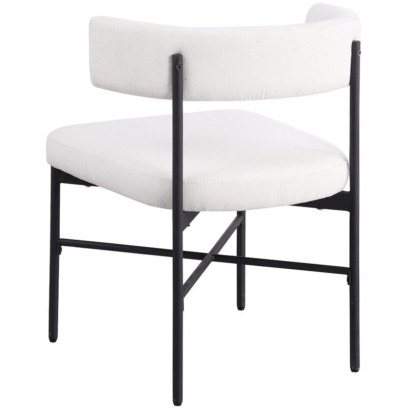 Meridian Furniture Rivage Cream Durable Linen Textured Fabric Dining Chair, Set of 2