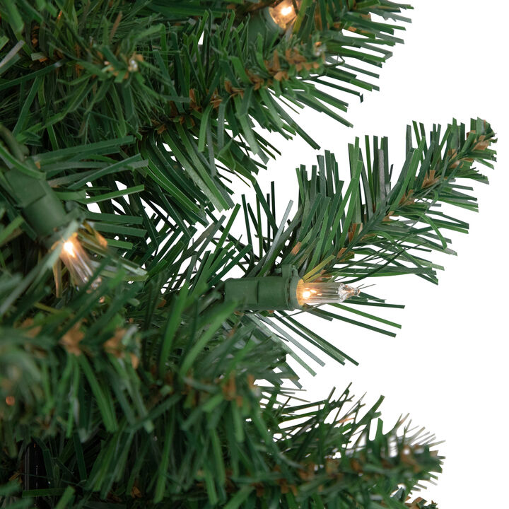 Pre-Lit Everett Pine Artificial Christmas Wreath  48-Inch  Clear Lights
