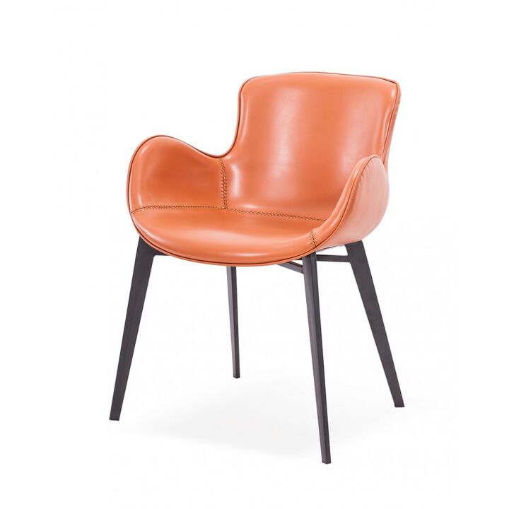 Tayla Modern Cognac Eco-Leather Dining Chair