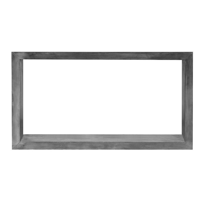 Keli 52 Inch Cube Shape Wooden Console Table with Open Bottom Shelf, Charcoal Gray