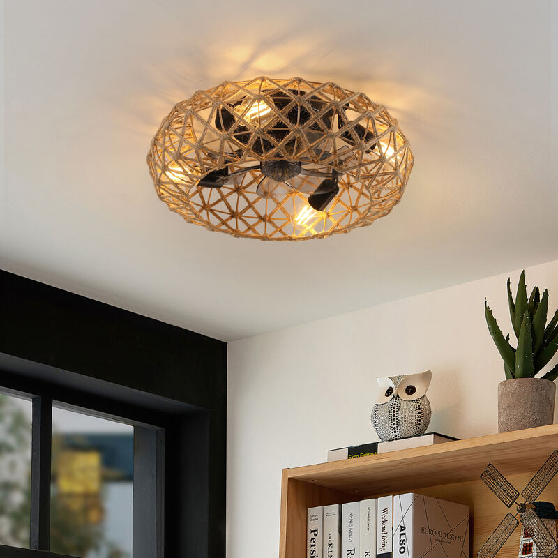 ELEMENT ACE Ceiling Mounted Dimmable Fan Light Strip with Reversible DC Motor, 7 Blades, 4 Bulb Capacity, Remote & App Control, Adjustable Color Temperature & 6 Speed Settings image number 3