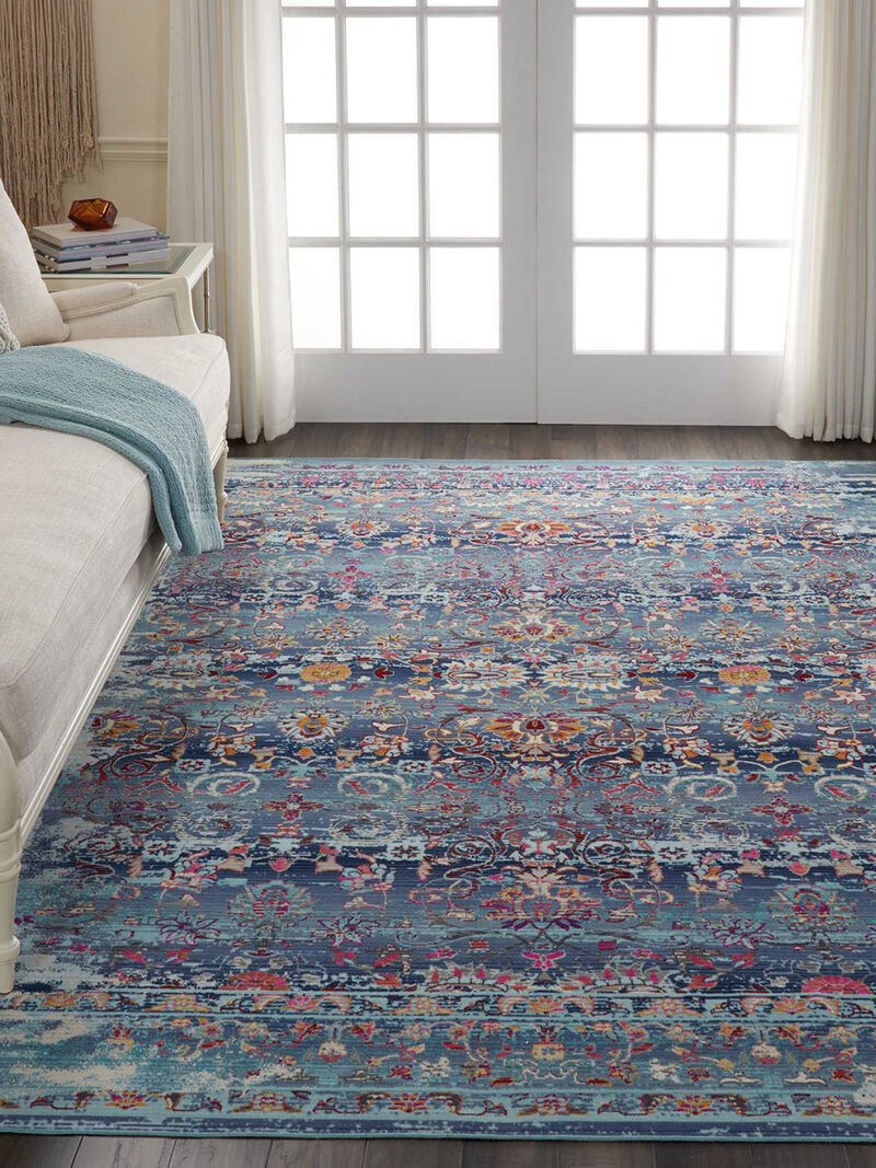 Vintage Kashan VKA02 Blue 8'10" x 11'10" Rug