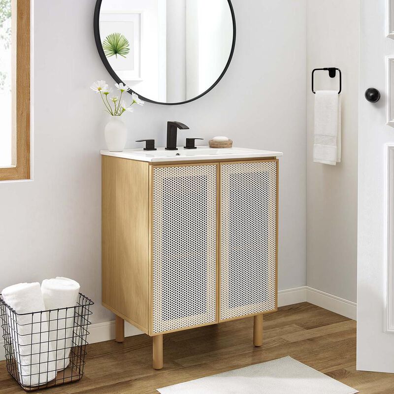 Modway Calla 24 Perforated Metal Bathroom Vanity