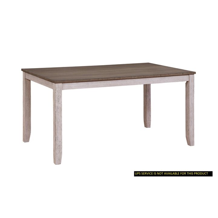 Transitional Design Rectangular 1pc Dining Table Grayish White and Brown Finish Furniture