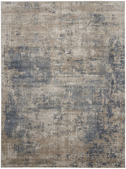 HomeRoots Abstract Power Loom Distressed Area Rug