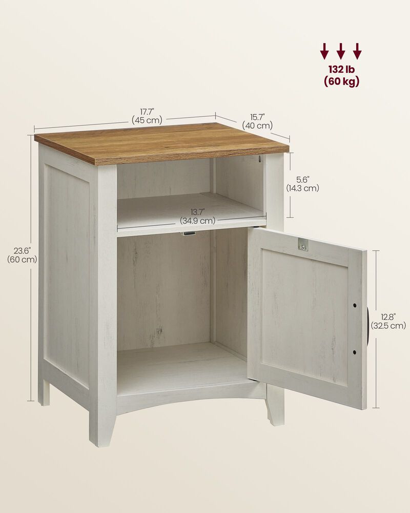 Nightstand with Cabinet and Storage Compartment for Organized Bedroom