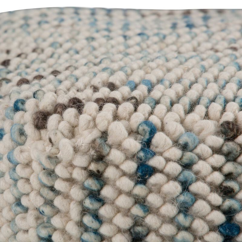 Simpli Home Zoey Woven Cube Pouf In Multi Color Cotton And Wool