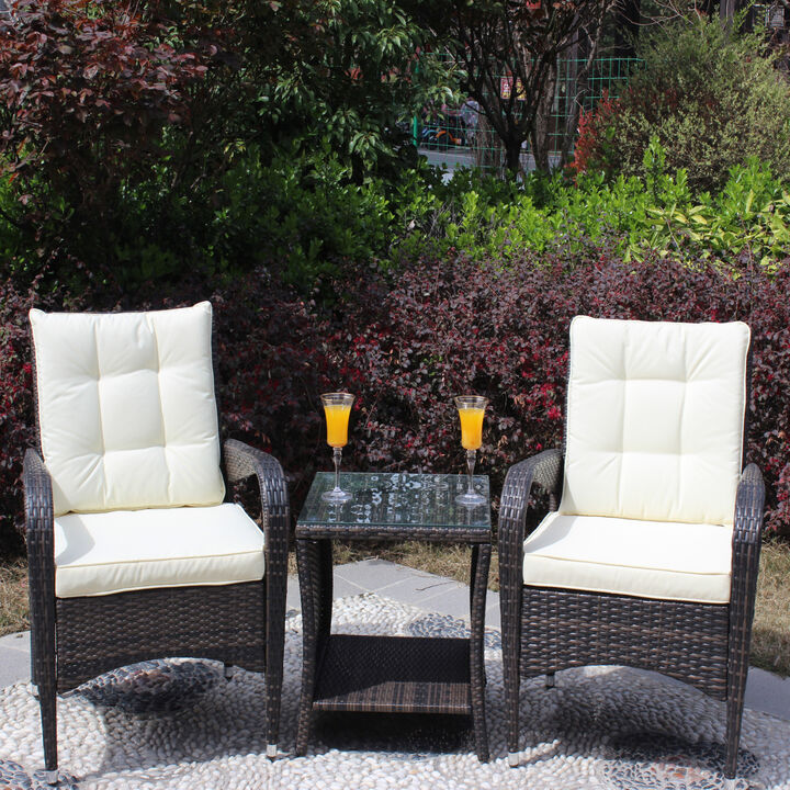 Streamdale 3-Piece Patio Set Sectional Sofa, Rattan
