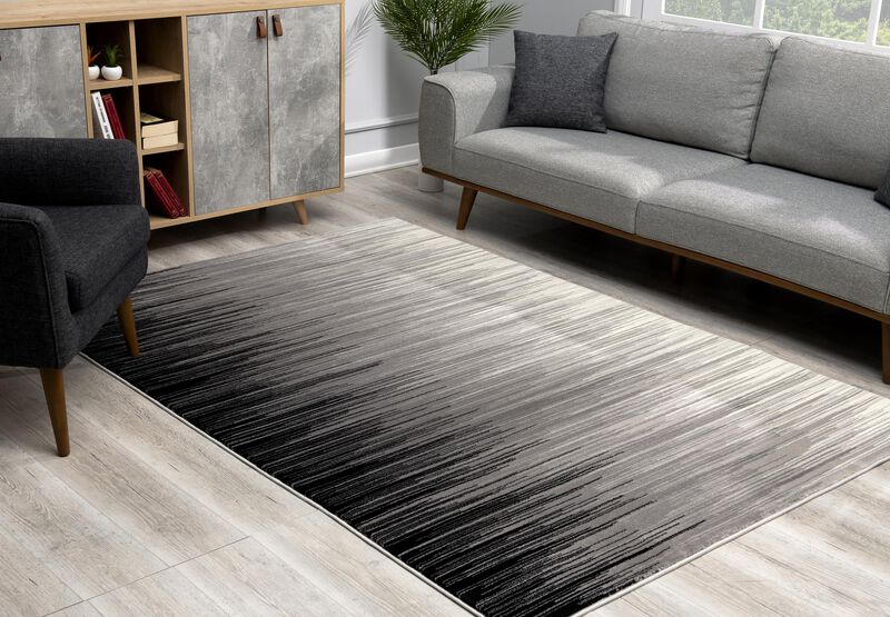 Rug Branch Ombra Contemporary Abstract Black Grey Indoor Area Rug