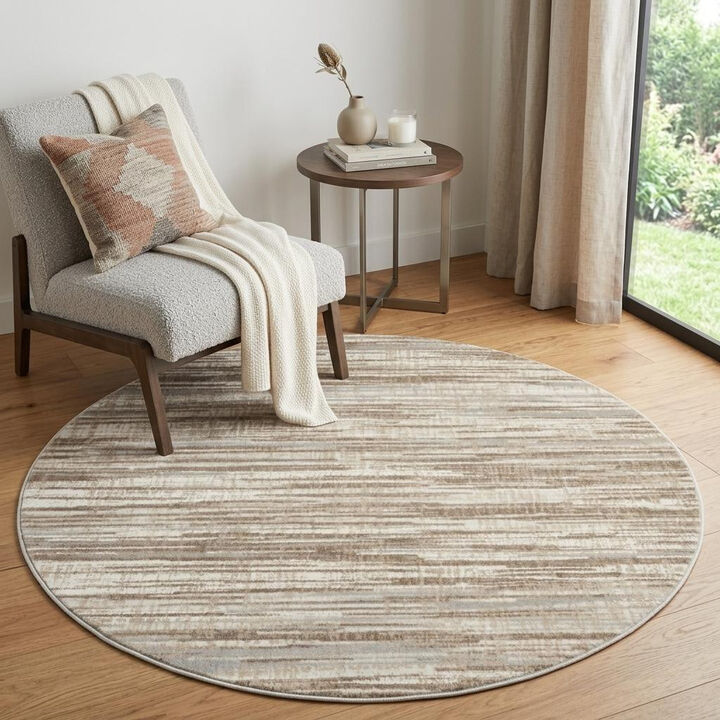 HomeRoots Abstract Non Skid Round Rug