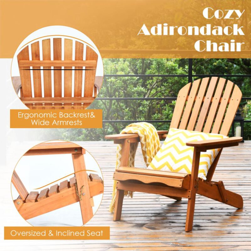 Hivvago 3 Pieces Adirondack Chair Set with Widened Armrest