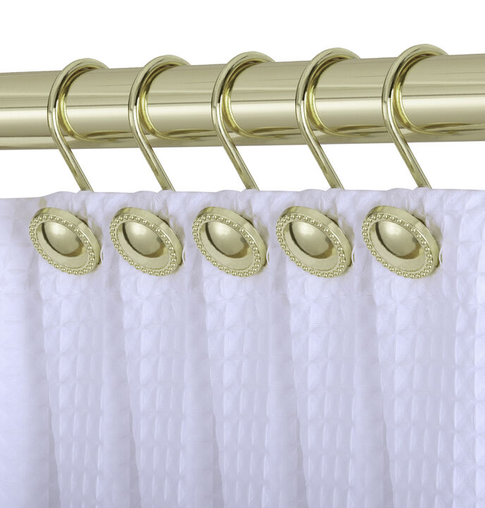 Utopia Alley Rust-Proof Zinc Shower Curtain Hooks, Shower Hooks Hangers for Bathroom, Kitchen Utensils, Curtains, Clothing, Towels etc - Set of 12