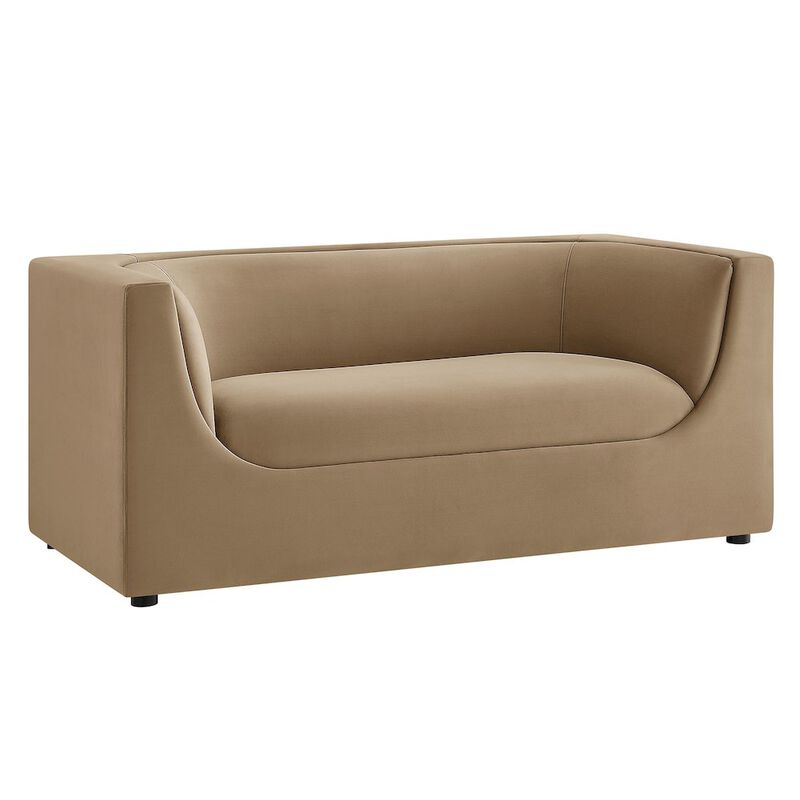 Hilda 67" Curved Back Performance Velvet Loveseat image number 0