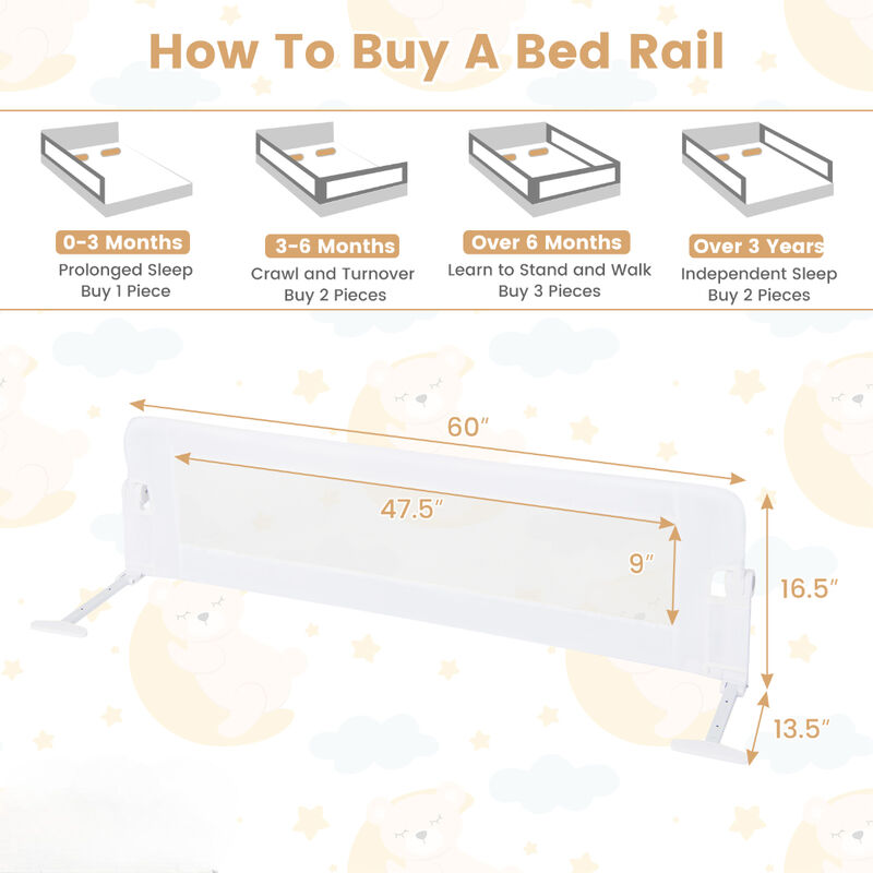 Adjustable Baby Bed Rail with Swing Down Design and Safety Strap for Bedroom image number 2