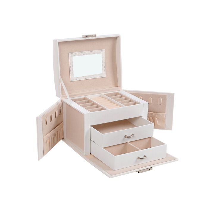 BreeBe White Jewelry Storage Box for Women