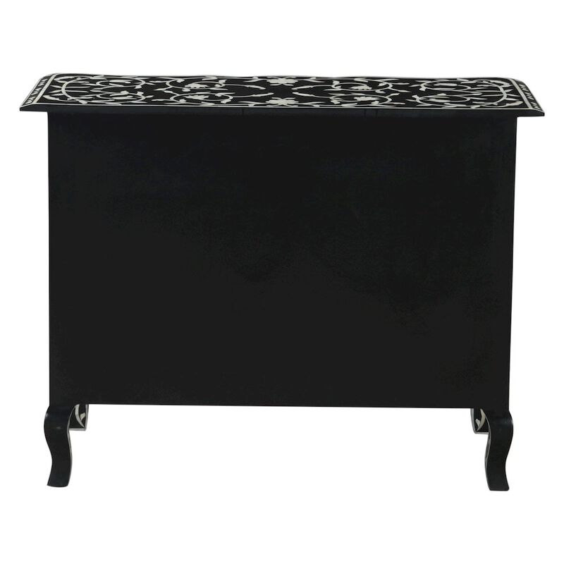 World Interiors Ozark 42" Two Drawer Chest with Floral Horn Inlay image number 2