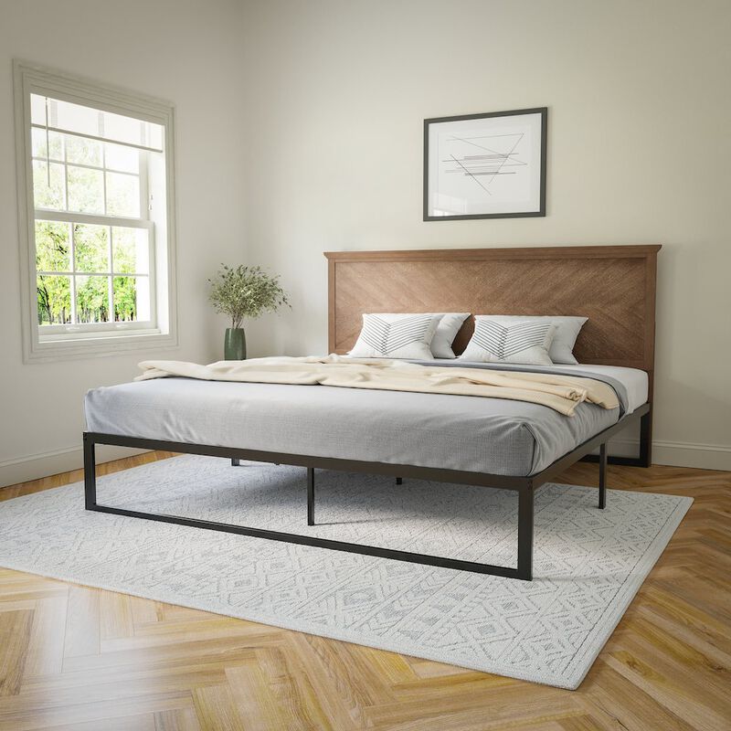 Flash Furniture Contemporary King Size Herringbone Pattern Headboard image number 8