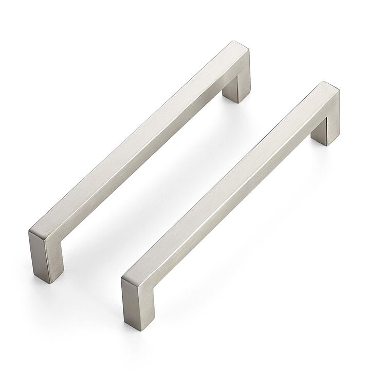 JOY DECOR 30 Pack Cabinet Handles,6-1/4 Inch Brushed Nickel Cabinet Pulls,Kitchen Cabinet Handles Square Drawer Pulls Stainless