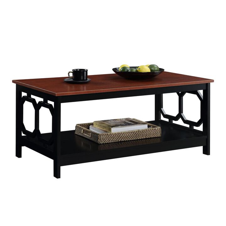 Convience Concept, Inc. Omega Coffee Table with Shelf Cherry/Black