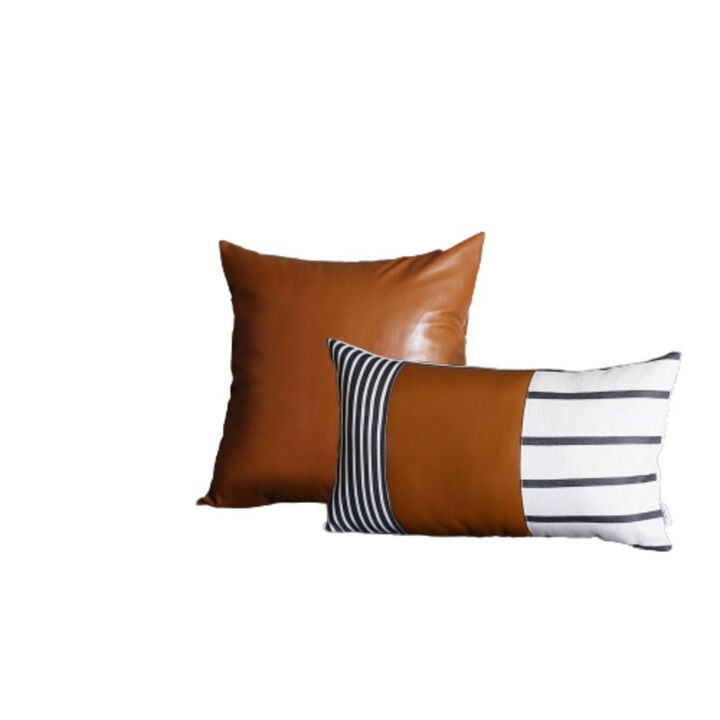 Homezia Set of 2 Geometric and Solid Boho Throw Pillows