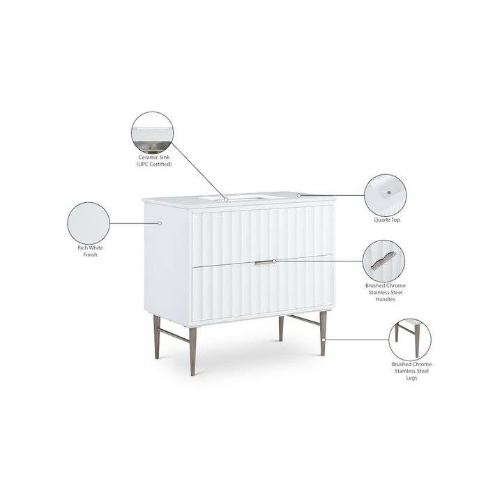 Meridian Furniture Modernist White Bathroom Vanity