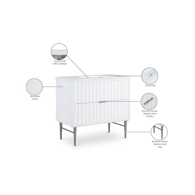 Meridian Furniture Modernist White Bathroom Vanity