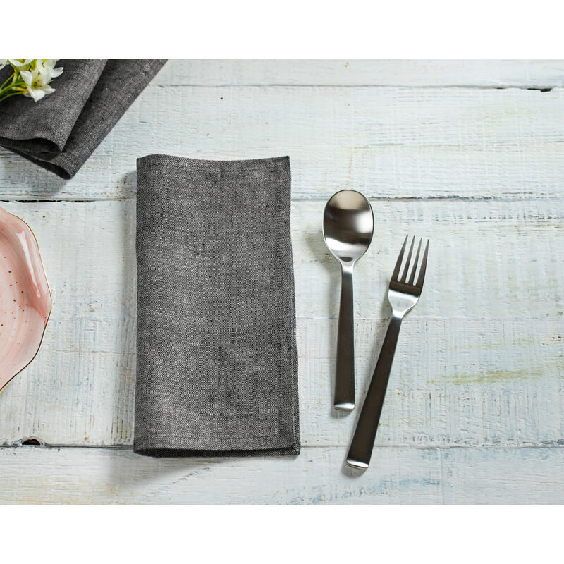 Solino Home 100% Pure Linen Cocktail Napkins 9 x 9 Inch Set of 12 - Athena