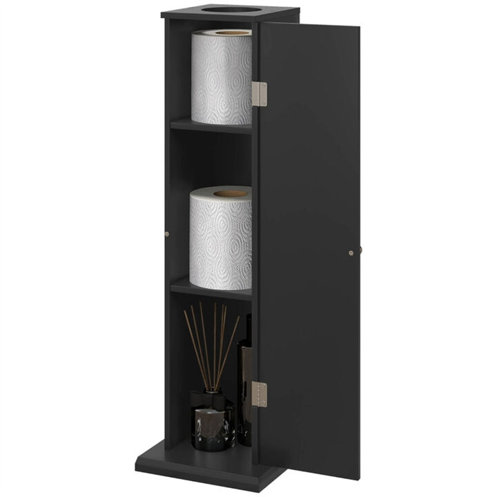 Compact Bathroom Cabinet with Adjustable Shelves, 1 Door, and Anti-Tip Design for Small Spaces
