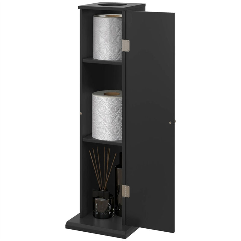 Compact Bathroom Cabinet with Adjustable Shelves, 1 Door, and Anti-Tip Design for Small Spaces