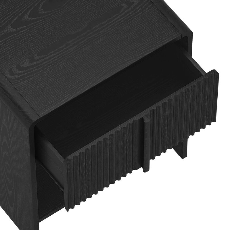 Novara 1-Drawer Nightstand in Black image number 2
