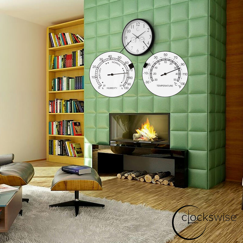 18" Outdoor Wall Clock Thermometer Combo