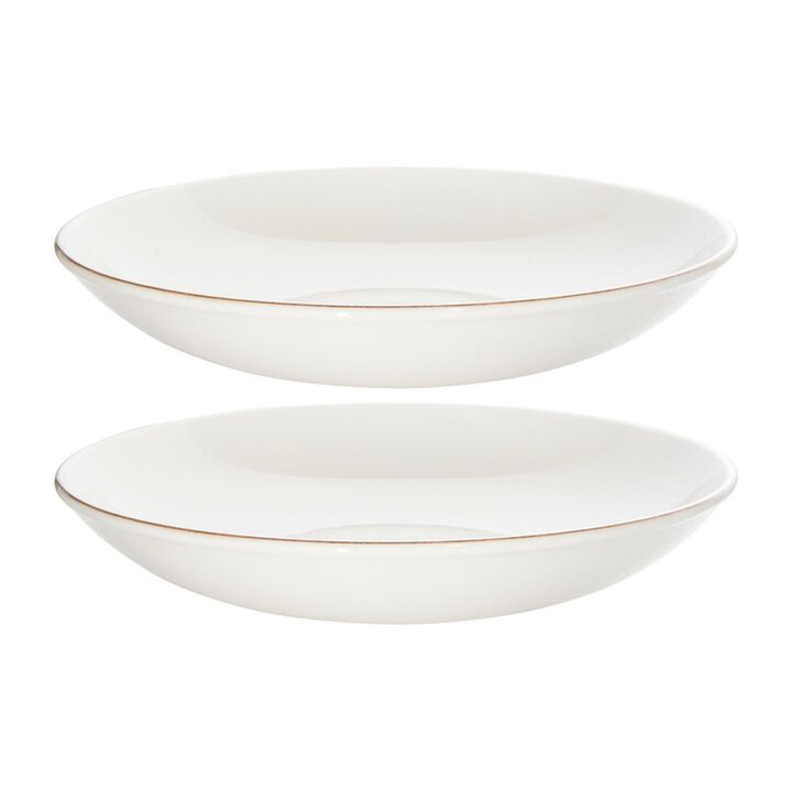 Retro dia.11" h:2.5" 57 oz. Round Decorated Porcelain Bowl (Set of 2)