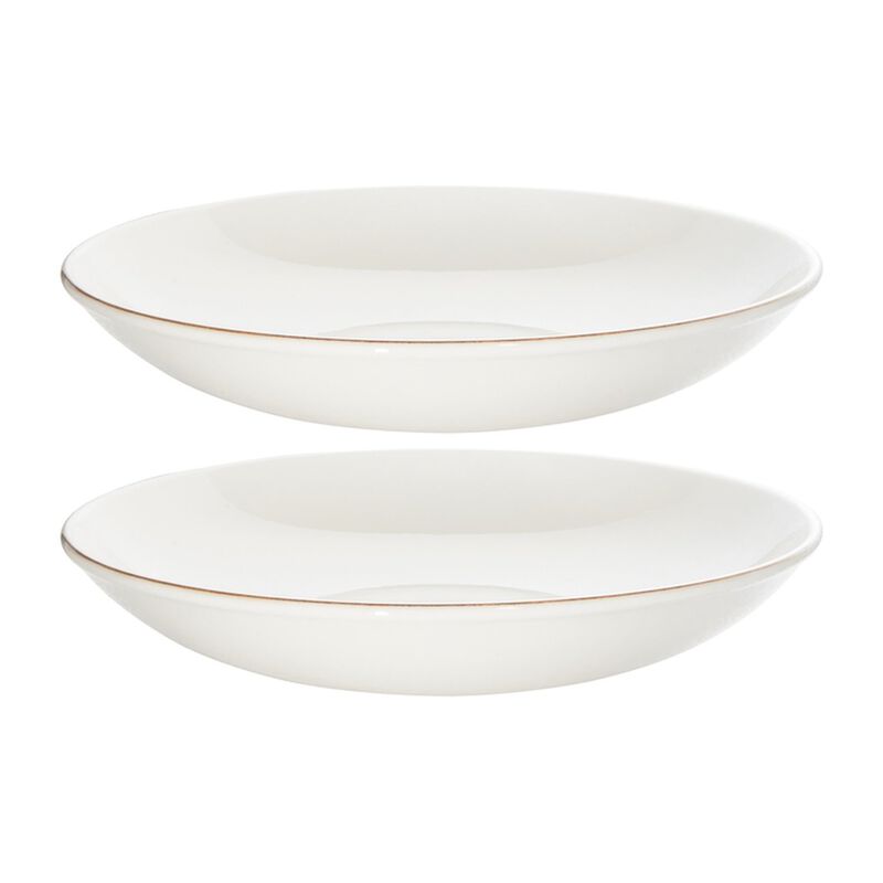Retro dia.10" h:2" 44 oz. Round Decorated Porcelain Bowl (Set of 2)
