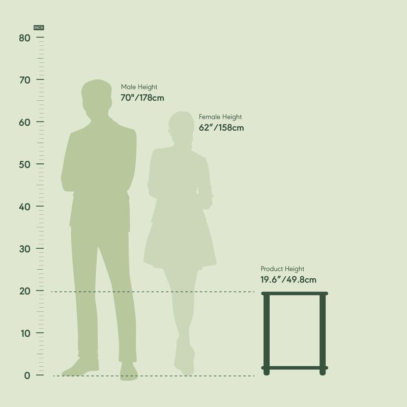 FurinnoFurinno Simplistic Set of 2 End Table, Espresso/Black