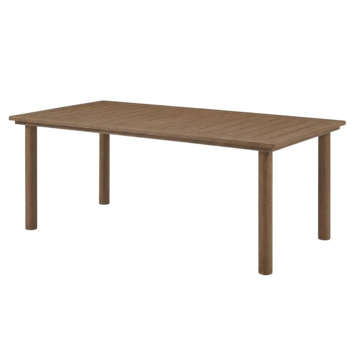 Metal Outdoor Dining Table, 76-Inch Length, Aluminum Construction