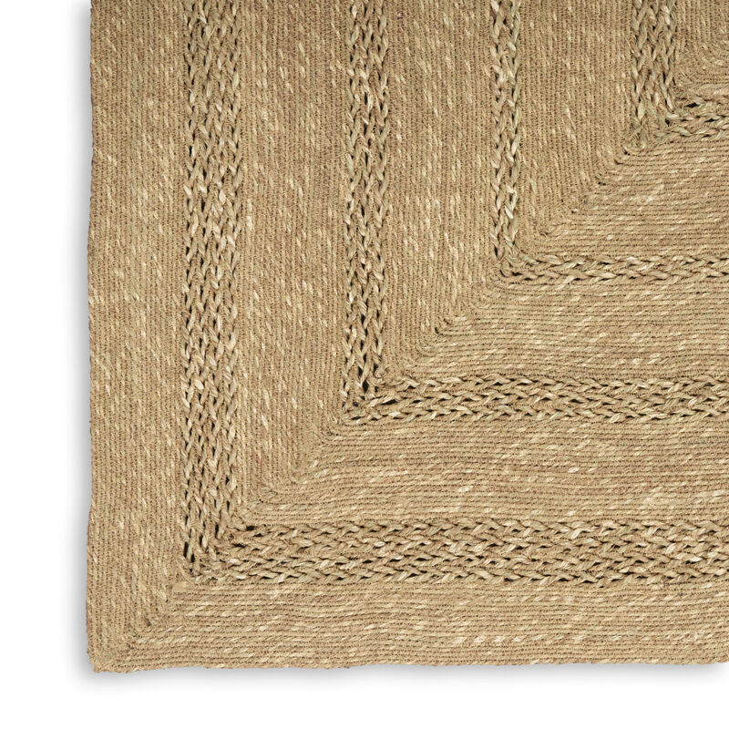 HomeRoots 4' X 6' Natural And Brown Handmade Indoor Outdoor Area Rug image number 2
