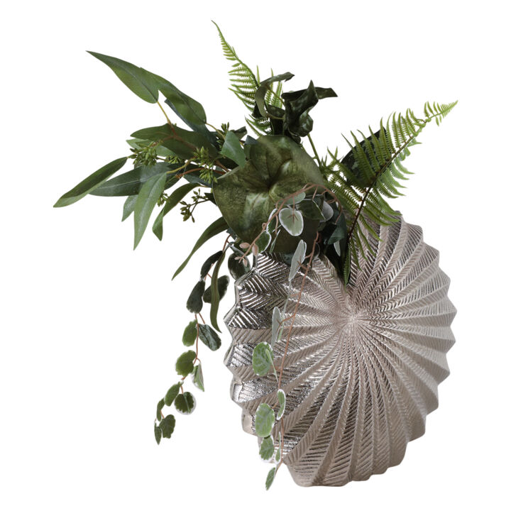 Seashell Metal Vase, Silver