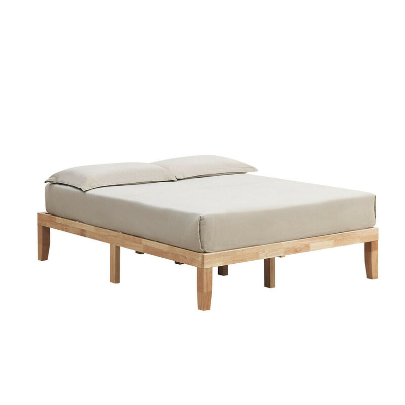 Wooden Bed Frame with Mattress Support for Bedroom or Guest Room