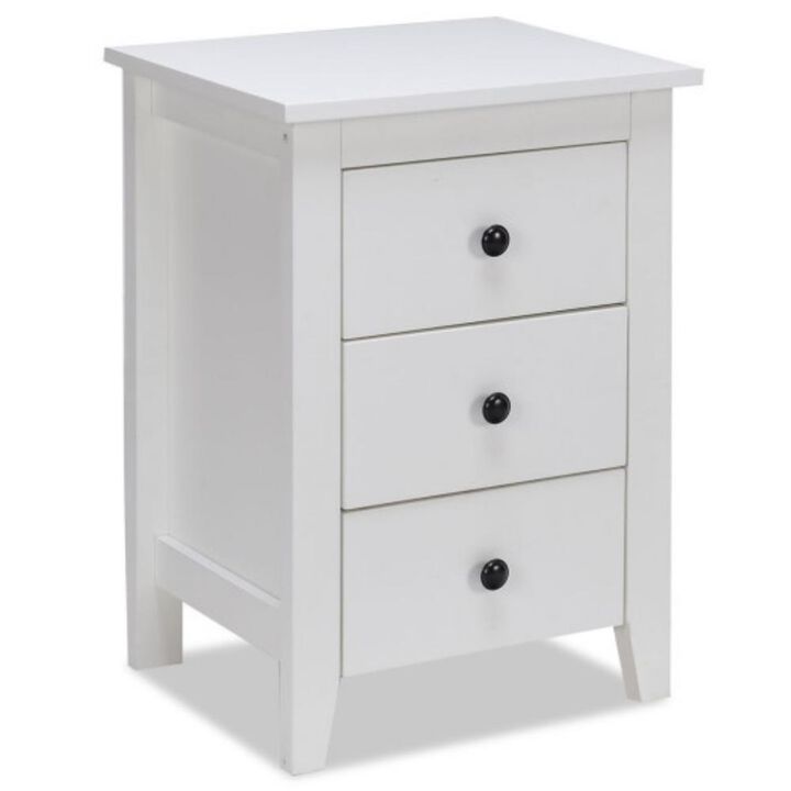 Modern Storage End Beside Nightstand with 3 Drawers