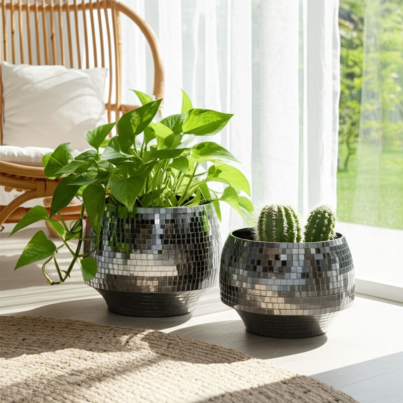 Disco Mosaic Planters (Set of 2)