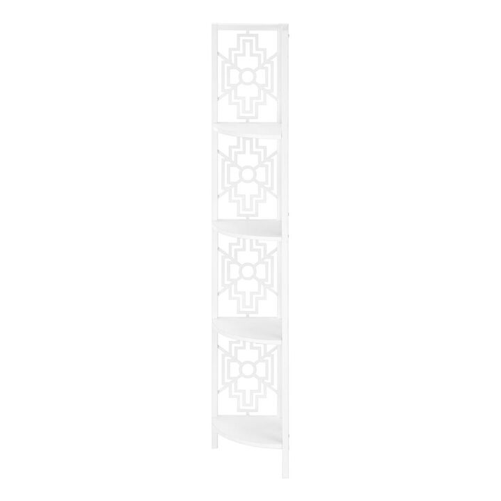 Bookshelf, Bookcase, Etagere, Corner, 4 Tier, 62H, Office, Bedroom