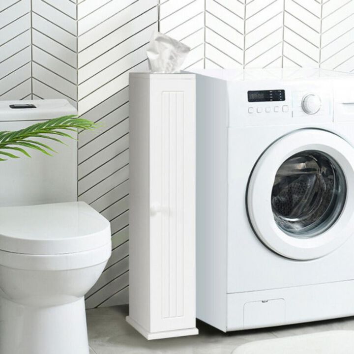 Toilet Tissue Storage Floor Cabinet-White