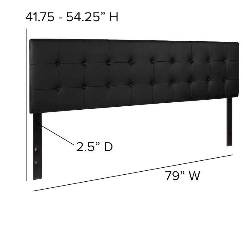 Flash Furniture Tufted Upholstered King Size Headboard in Black Vinyl image number 2
