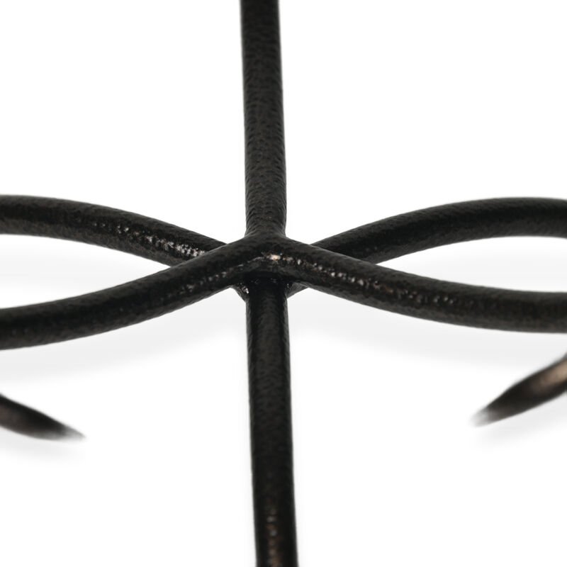 HomeRoots 13" Clear And Black Glass And Metal Round Decorative Bowl With Stand image number 3